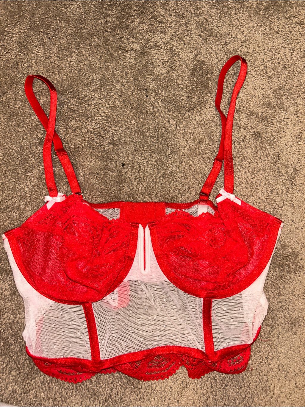 Red Lace Bralette/Corset Top